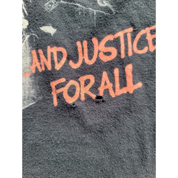 Metallica Shirt And Justice For All Short Sleeve Rock Metal Large Black Tee - Picture 4 of 4